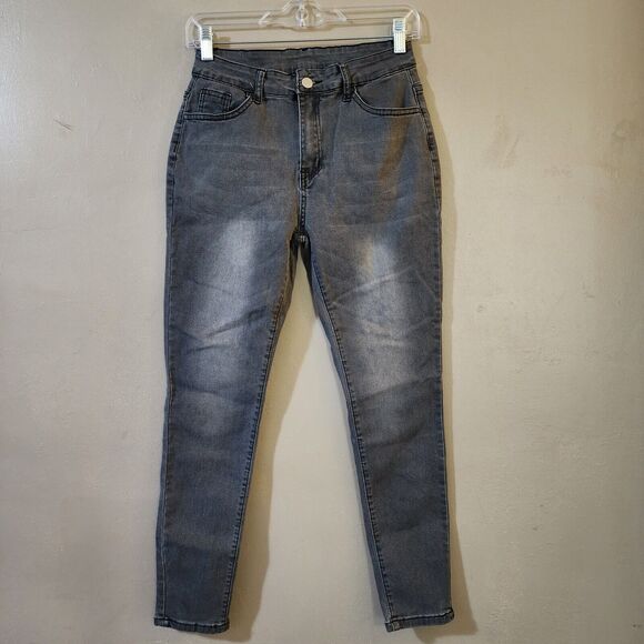 SHEIN Denim - Shein Womens High Rise Skinny Crop Jeans Size 28 (6) Gray Stretch